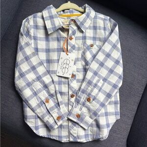 Egg New York Kids Blue and White Checkered Shirt